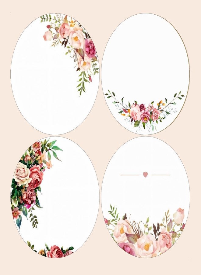 SLGIFT Vinyl Round Floral Theme Sticker, Self-Adhesive Vinyl Stickers, 40 Pieces, 2 x 2 Inches Round Sticker, 4 Unique Designs, R163 - Image 2